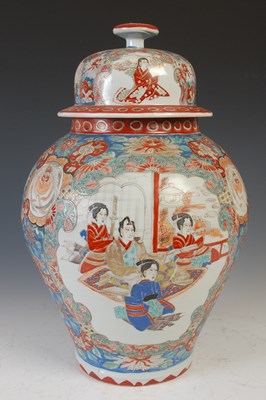 Lot 848 - A Japanese Imari porcelain jar and cover, late...