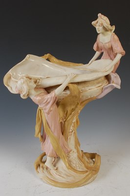 Lot 798 - A Royal Dux Art Nouveau porcelain table...