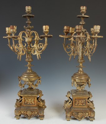 Lot 207 - A pair of late 19th century gilt metal six...