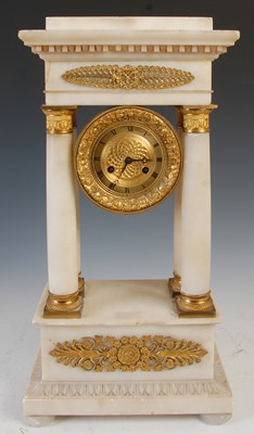 Lot 283 - A late 19th century French alabaster and gilt...