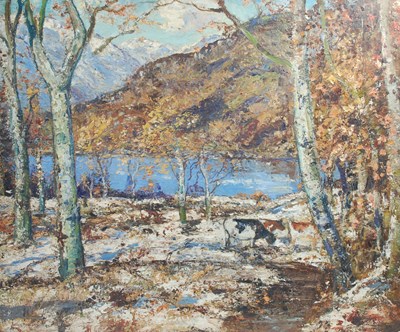 Lot 418 - James Kay RSA RSW (1858-1942) Winter, Loch...