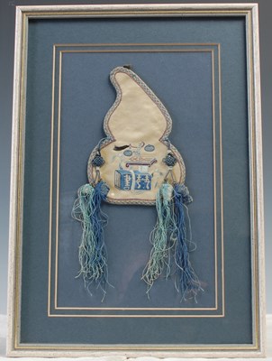 Lot 824 - Four framed Chinese silk pictures, 19th...