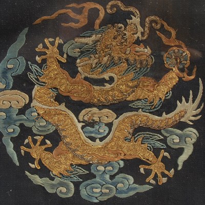 Lot 824 - Four framed Chinese silk pictures, 19th...