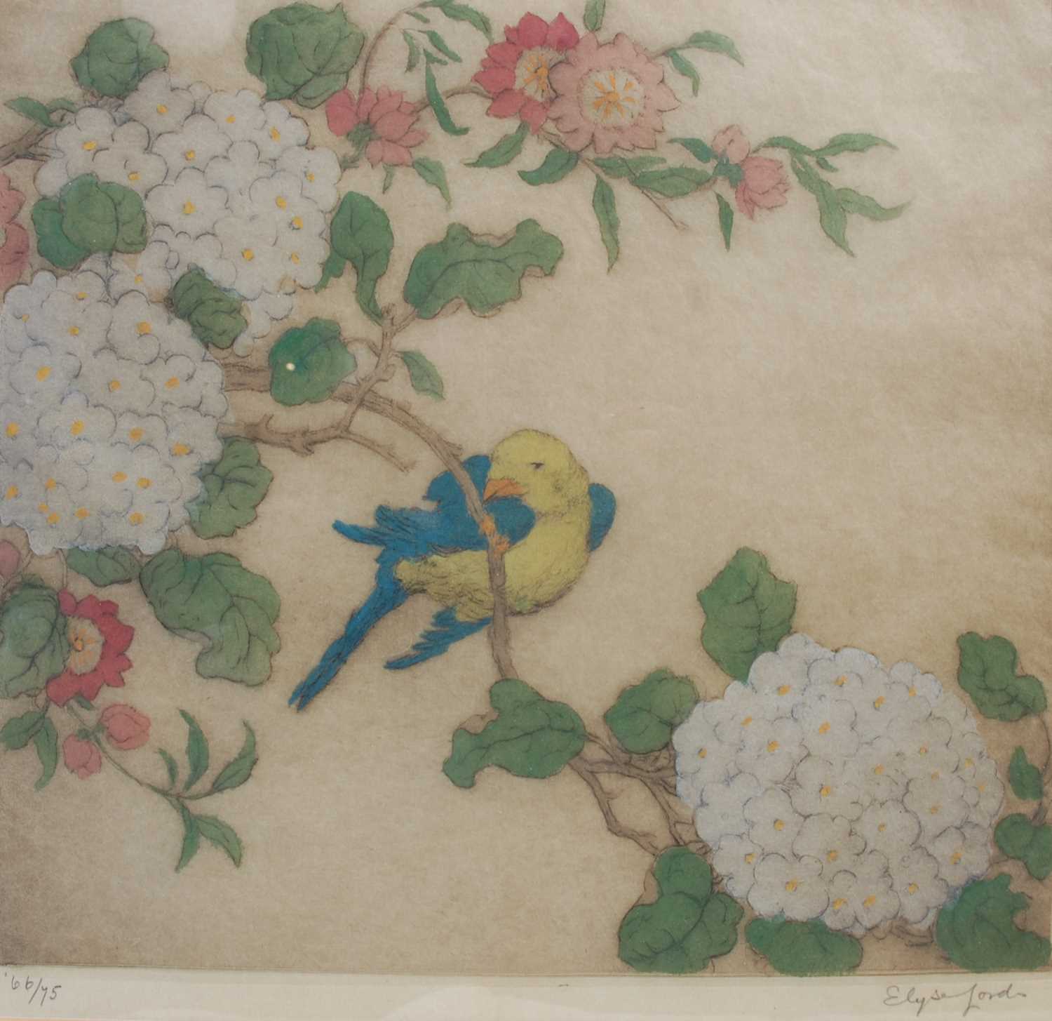 Lot 370 - Elyse Ashe Lord (1900-1971) Yellow bird with...