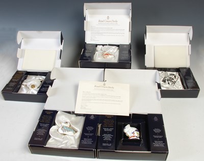 Lot 738 - Five boxed Royal Crown Derby Collectors Guild...