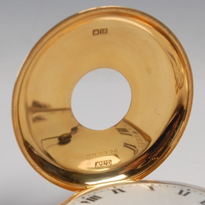 Lot 687 - An 18ct gold half-hunter pocketwatch, the...