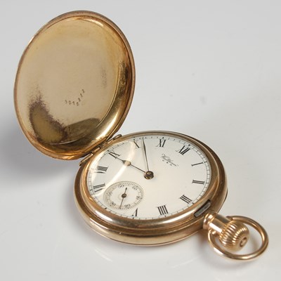 Lot 683 - A gold plated Waltham USA hunter cased...