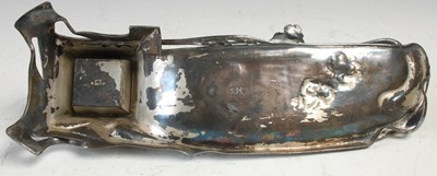 Lot 266 - A WMF Art Nouveau pewter inkwell, No.331,...