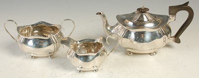Lot 478 - An Edwardian silver three piece tea set,...