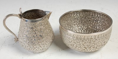 Lot 454 - An Indian silver sugar bowl and milk jug, both...