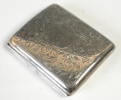 Lot 499 - A Chester silver cigarette case of convex...
