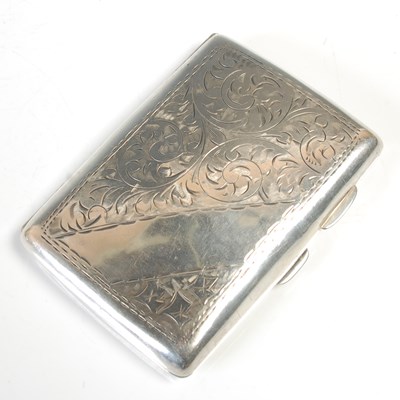 Lot 498 - A Birmingham silver cigarette case of concave...