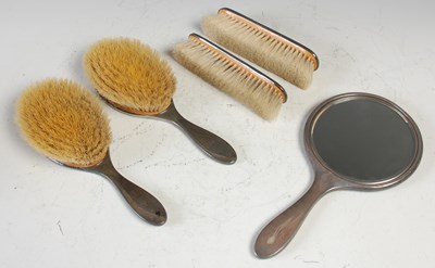 Lot 453 - A Birmingham silver mounted five piece...