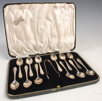 Lot 469 - A cased set of twelve Sheffield silver tea...