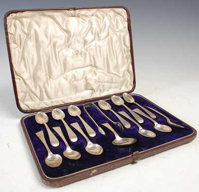 Lot 458 - A cased set of twelve Edinburgh silver tea...