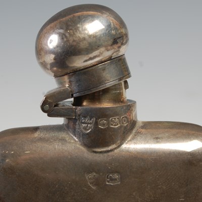 Lot 488 - A small Sheffield silver hip flask, 10cm high,...