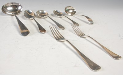 Lot 494 - A part canteen of silver flat ware, comprising...