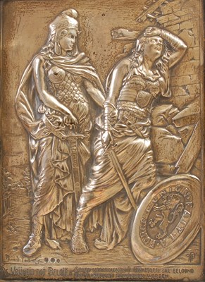 Lot 181 - A framed white metal plaque after Bernard...