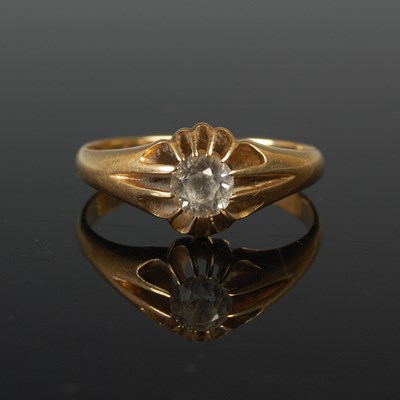Lot 623 - An 18ct gold and diamond single stone dress...