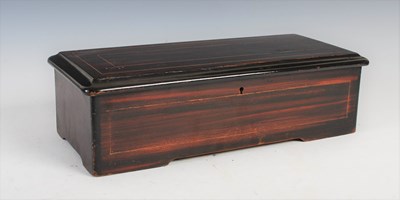 Lot 348 - A 19th century musical box, with 16cm cylinder...