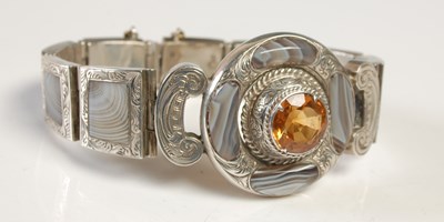 Lot 620 - A late 19th century white metal, pebble and...