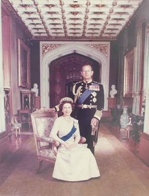 Lot 373 - Peter Grujeon A portrait of Queen Elizabeth II...