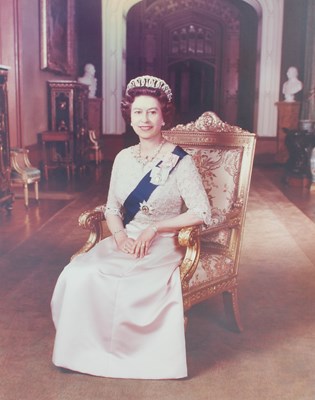 Lot 372 - Peter Grujeon  
A portrait of Queen Elizabeth...