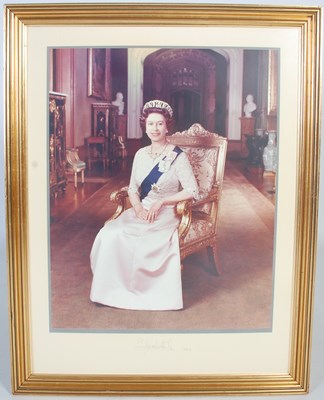 Lot 372 - Peter Grujeon A portrait of Queen Elizabeth II...