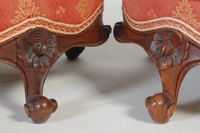 Lot 45 - A pair of late 19th century walnut upholstered...
