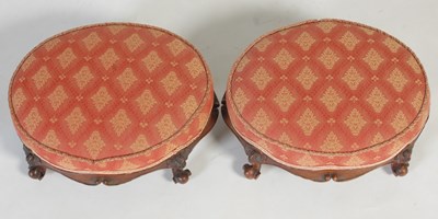 Lot 45 - A pair of late 19th century walnut upholstered...