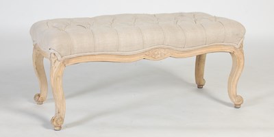 Lot 107 - A carved pine rectangular centre stool, with...