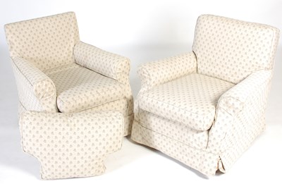 Lot 81 - Two similar armchairs, one with loose cushion...