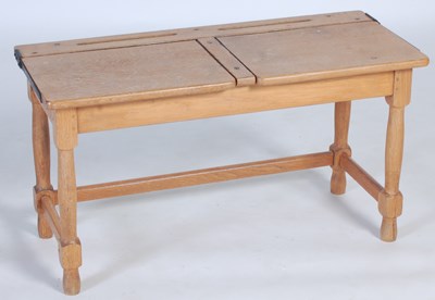 Lot 138 - A vintage oak childs school desk, the...