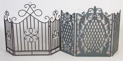 Lot 268 - Two modern fire screens/ spark guards, one...