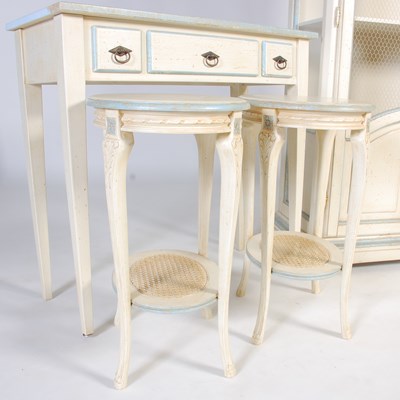Lot 29 - A group of off-white and blue painted bedroom...