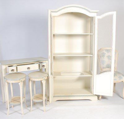 Lot 29 - A group of off-white and blue painted bedroom...