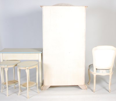 Lot 29 - A group of off-white and blue painted bedroom...