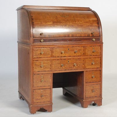 Lot 145 - An Edwardian mahogany and marquetry inlaid...