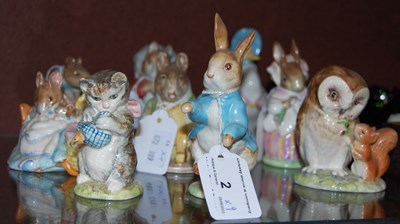Lot 2 - A group of nine Beswick Beatrix Potter figures...