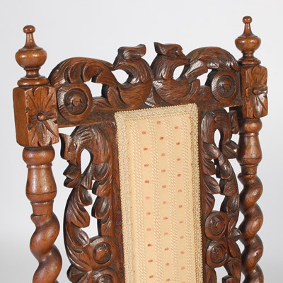 Lot 75 - A pair of late 19th century oak hall chairs,...