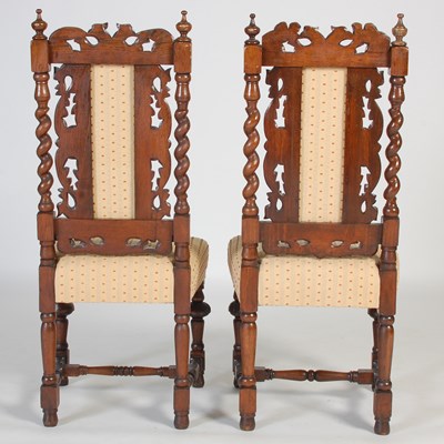 Lot 75 - A pair of late 19th century oak hall chairs,...
