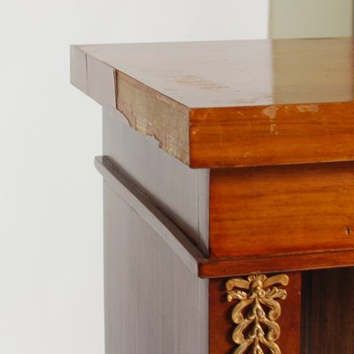Lot 23 - A walnut open bookcase, with applied gilt...