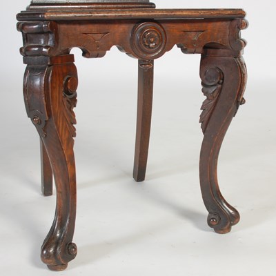 Lot 46 - A Victorian stained oak hall chair, the...