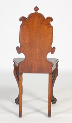 Lot 46 - A Victorian stained oak hall chair, the...