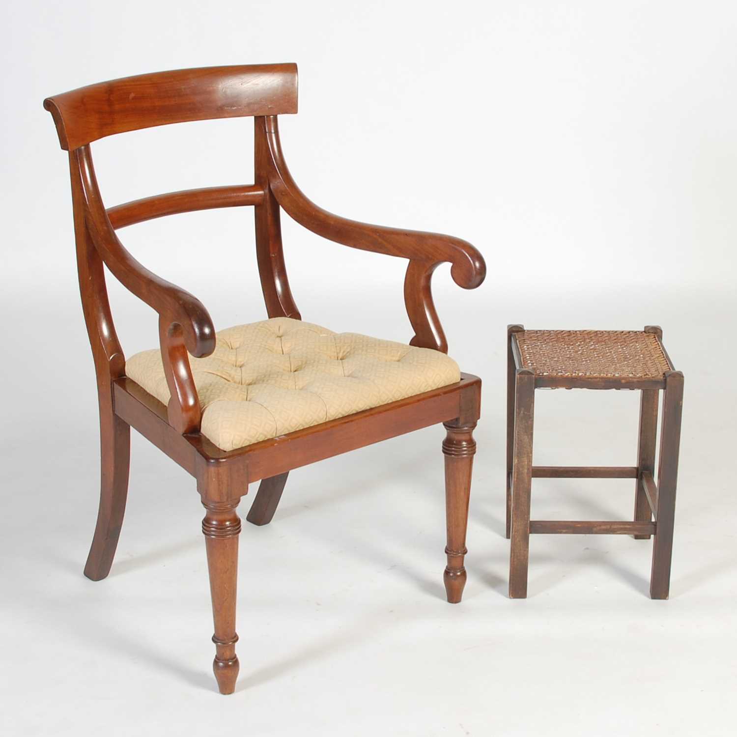 Lot 77 - A 19th century mahogany elbow chair, with...