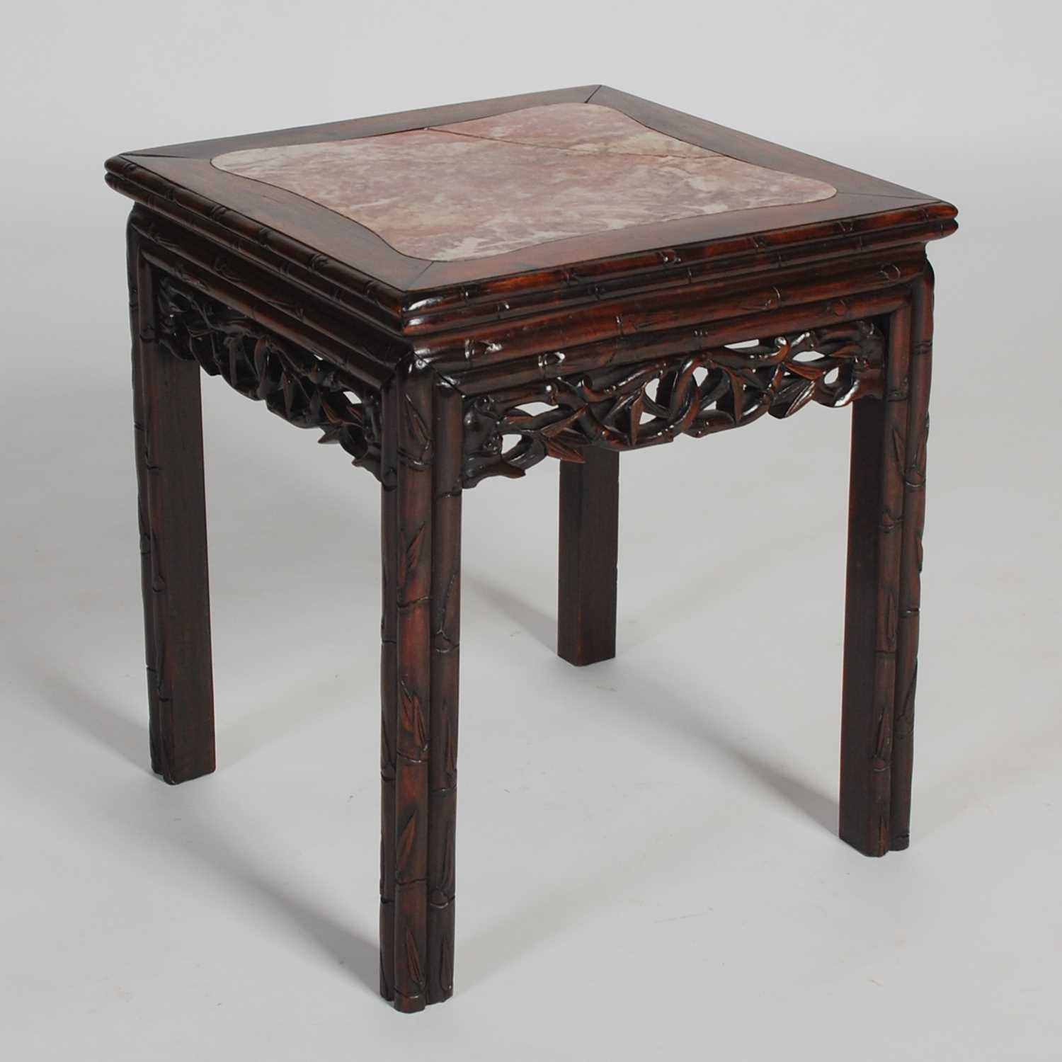 Lot 37 - A Chinese darkwood urn stand/ occasional table,...
