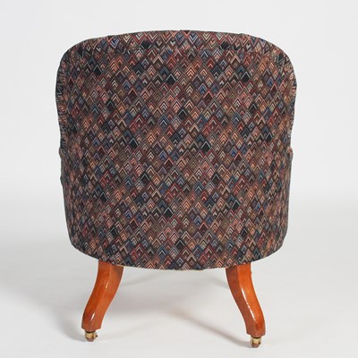 Lot 57 - A Victorian walnut slipper chair, with later...