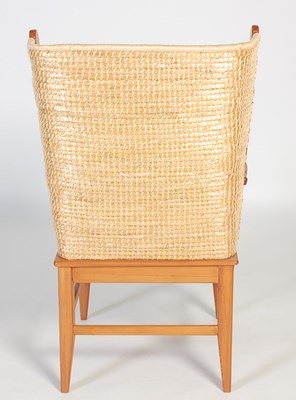 Lot 40 - A pine Orkney chair, with woven back and...