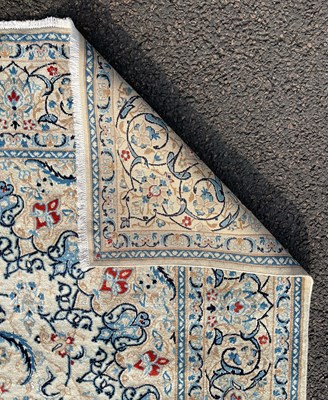 Lot 155 - A Persian part silk Nain carpet, early 20th...