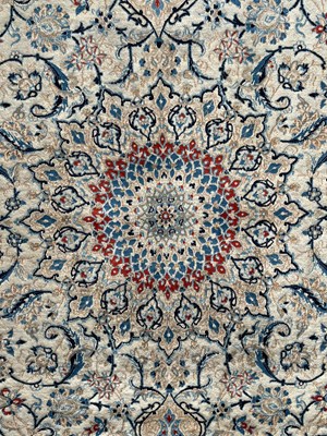 Lot 155 - A Persian part silk Nain carpet, early 20th...